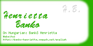 henrietta banko business card